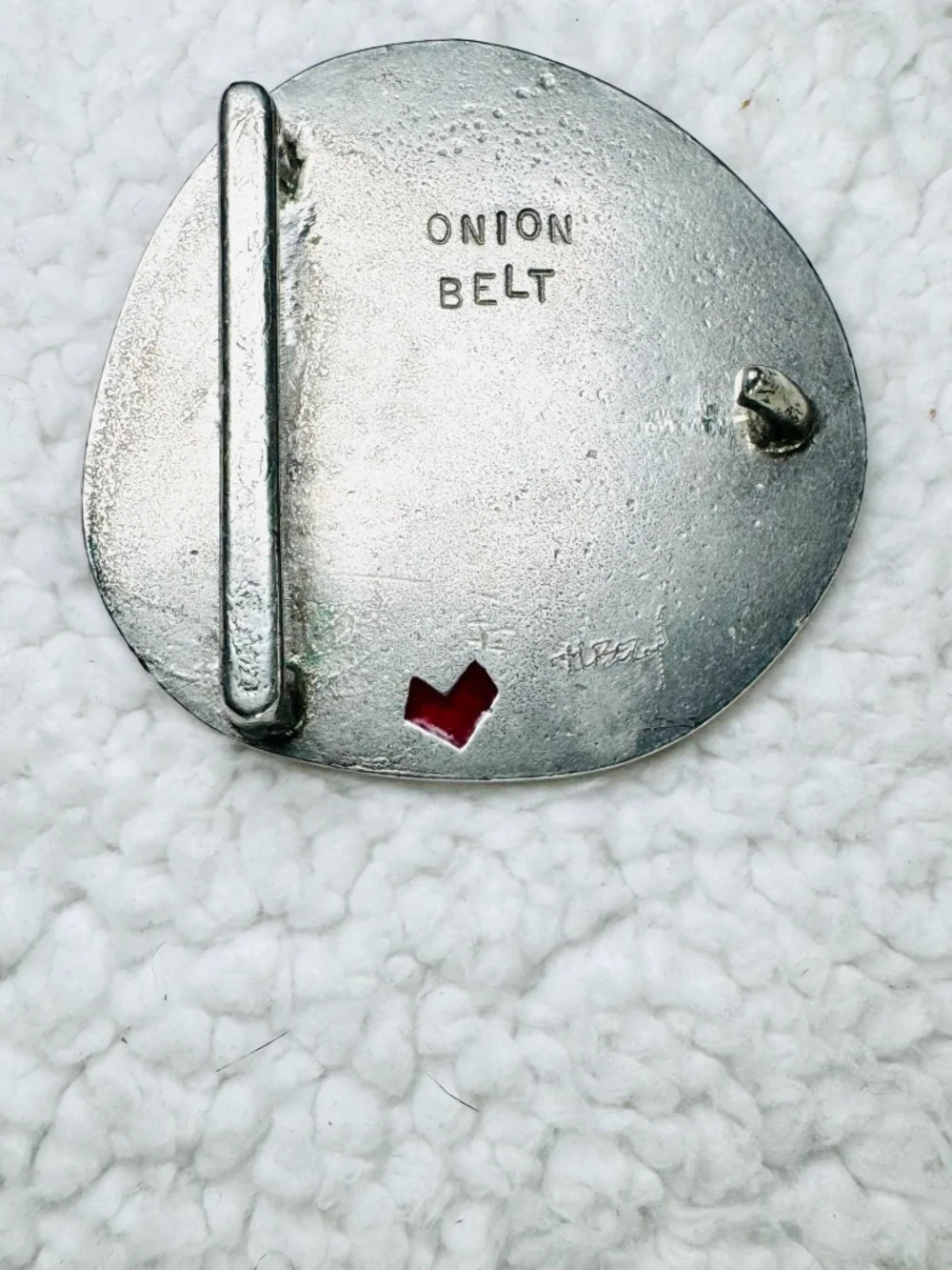 Vintage MCM Belt Buckle Handmade Stainless Steel Leather Belt Unique Unisex 51